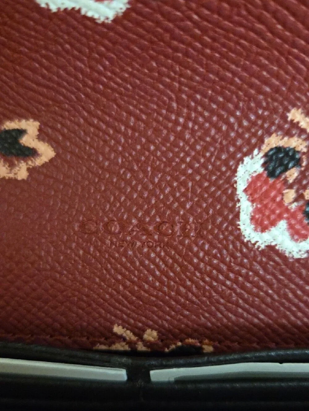 NWT COACH Metallic Cherry Leather Wallet Clutch with Gold Logo